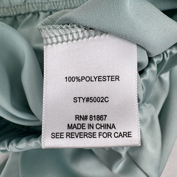 House of Harlow 1960 Women's Satin Pajama Set Seafoam Green Small Pearl Button - Picture 16 of 16